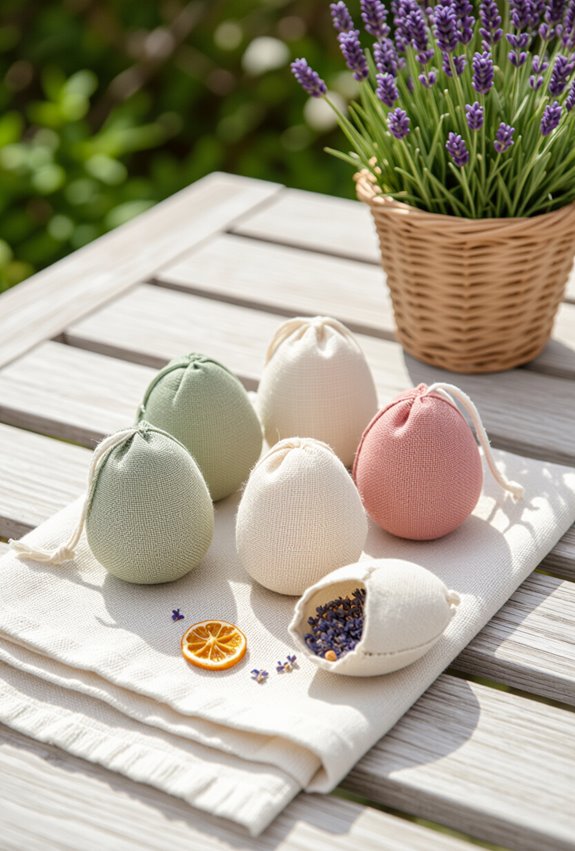 fabric egg sachets scented color