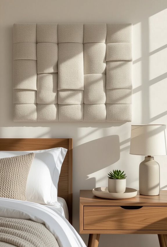 fabric wrapped acoustic panels above