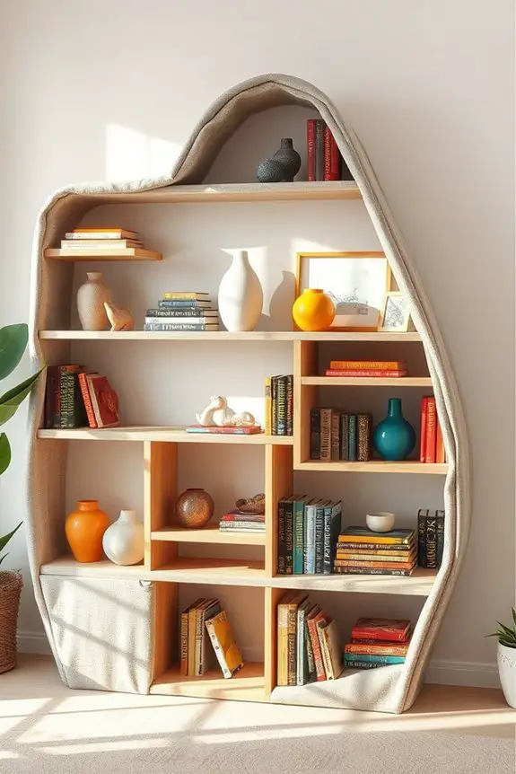 fabric wrapped bookshelf diy project