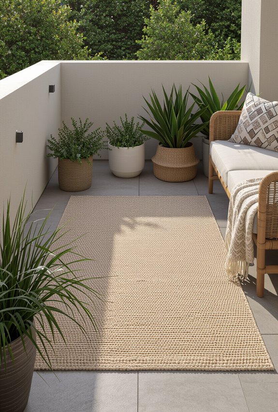 fade resistant outdoor rug placement