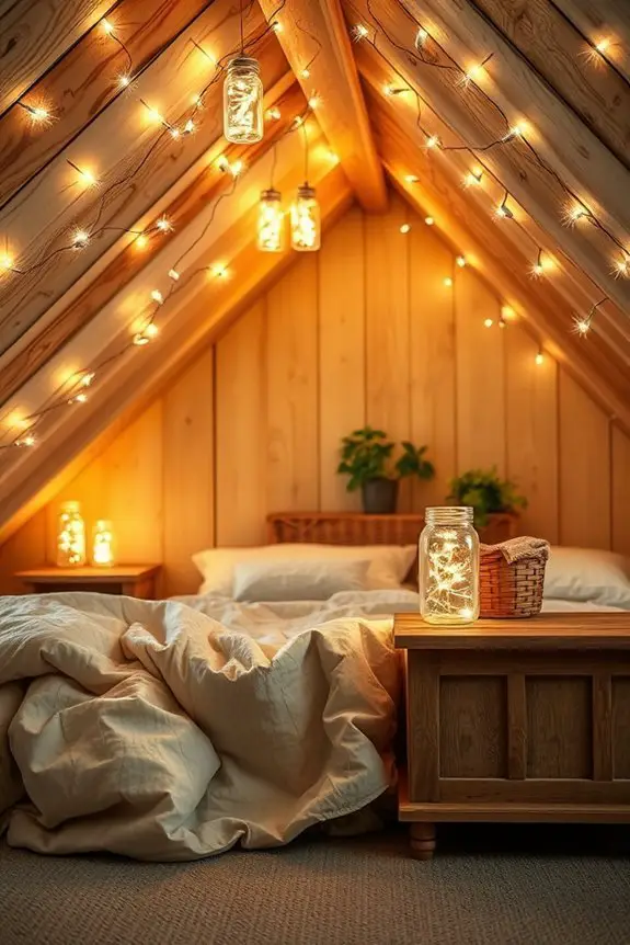fairy lights in jars