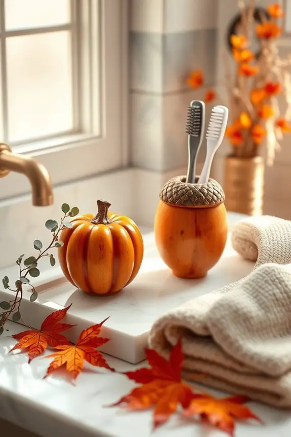 fall themed bathroom decor accents