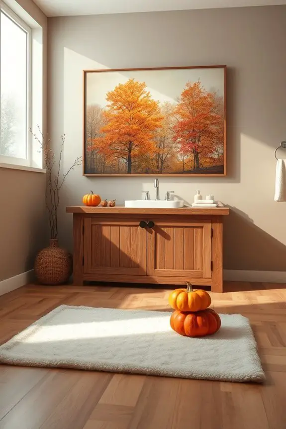 fall themed bathroom decor
