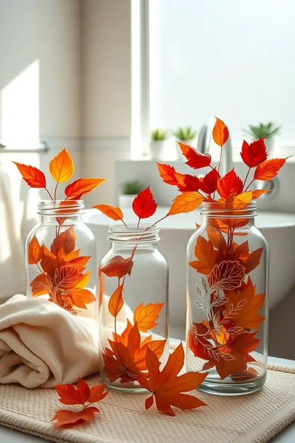 fall themed decorative jars