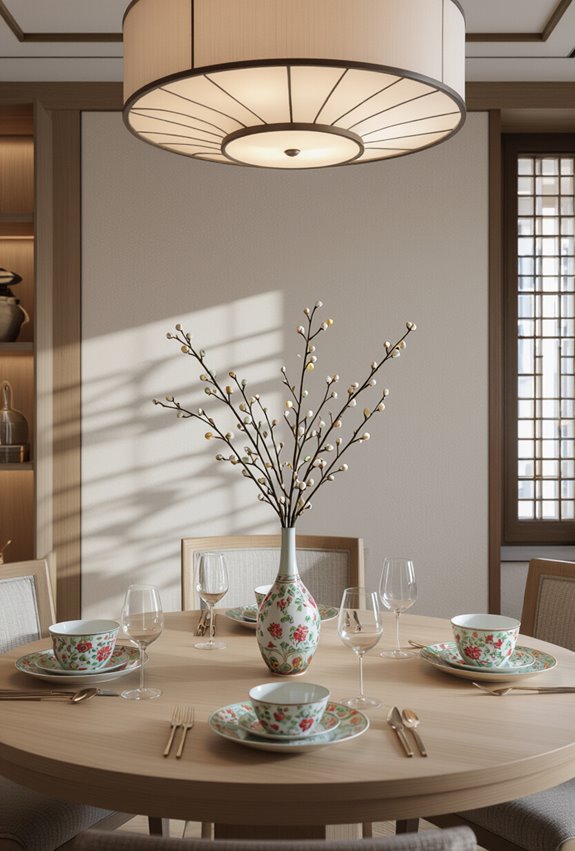 famille rose porcelain display rotation