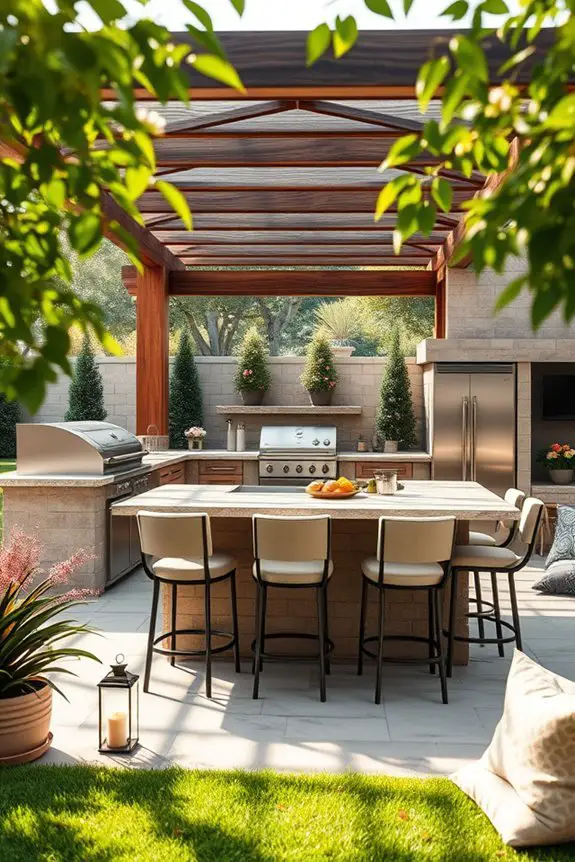 family bonding outdoor kitchen