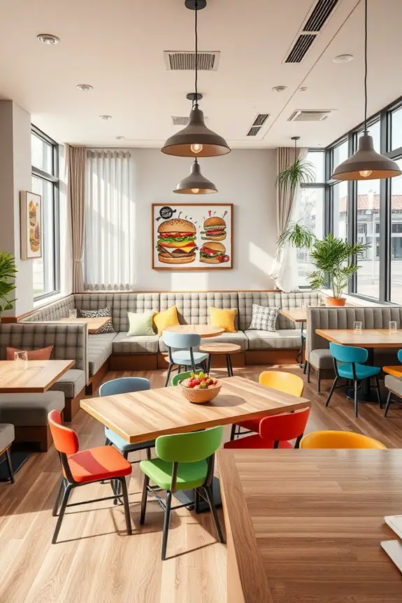family friendly burger shop design
