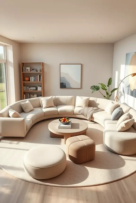 family friendly circular living room