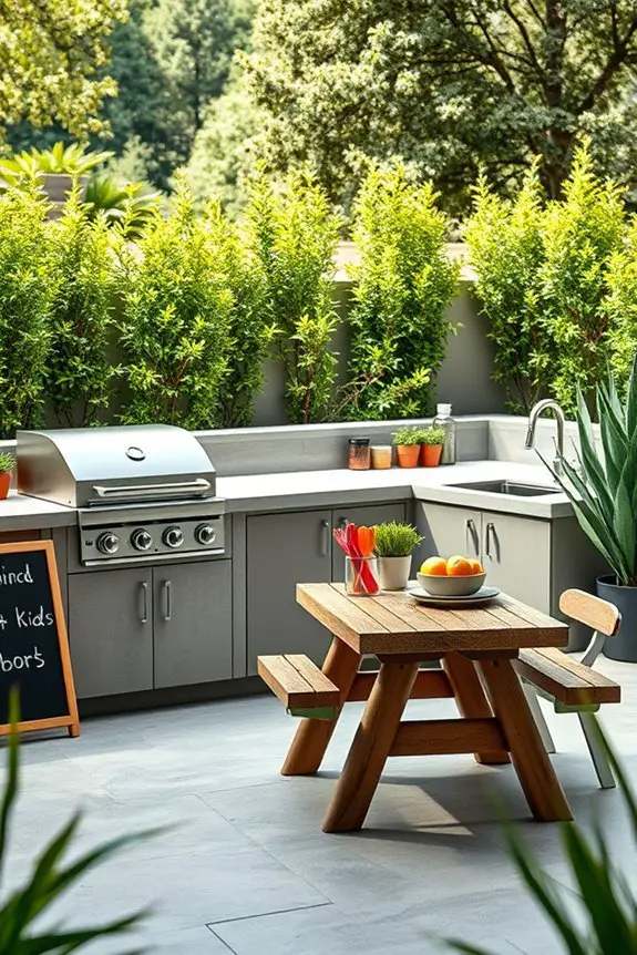 family friendly outdoor kitchen