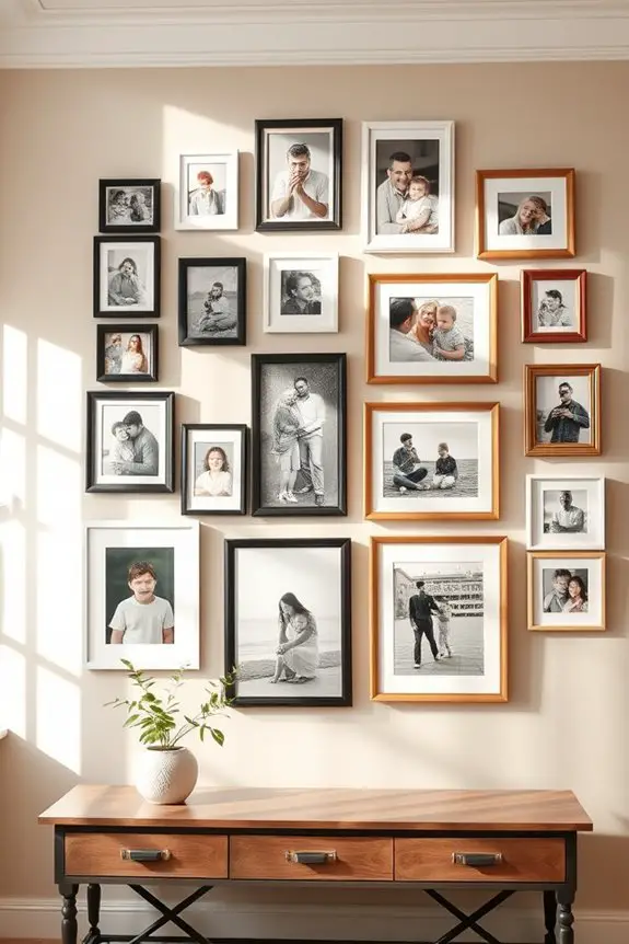 family photo timeline display