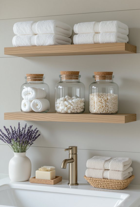 farmhouse bathroom styled storage jars