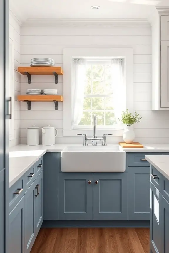 farmhouse blue and white decor