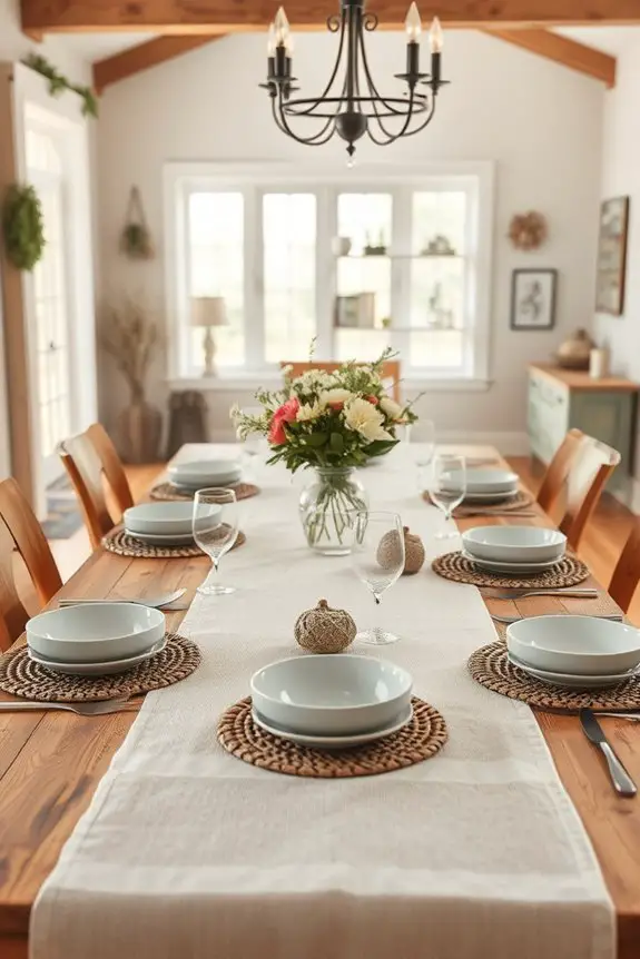 farmhouse dining table decor