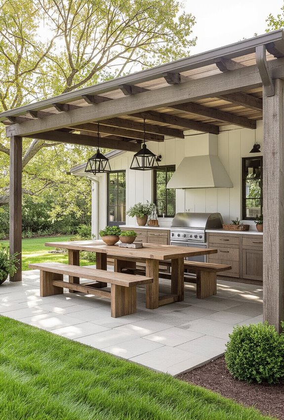 farmhouse nook with benches