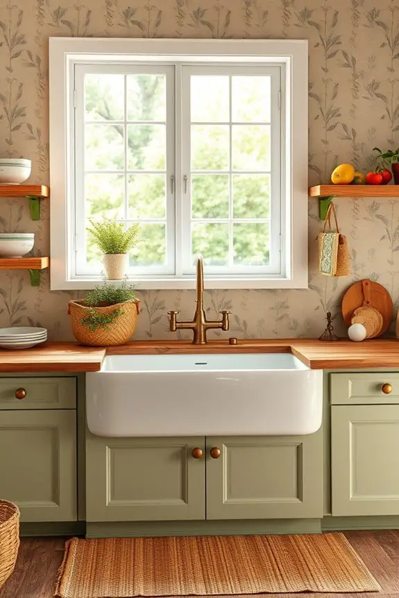 farmhouse sink enhances boho charm