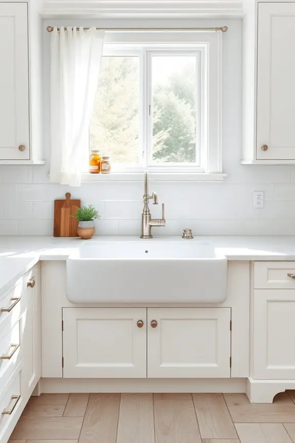 farmhouse sink enhances kitchen
