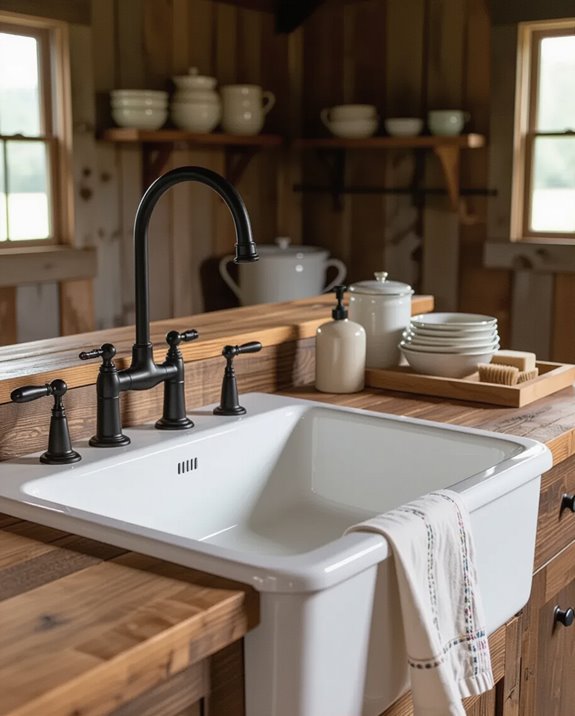 farmhouse sink kitchen centerpiece