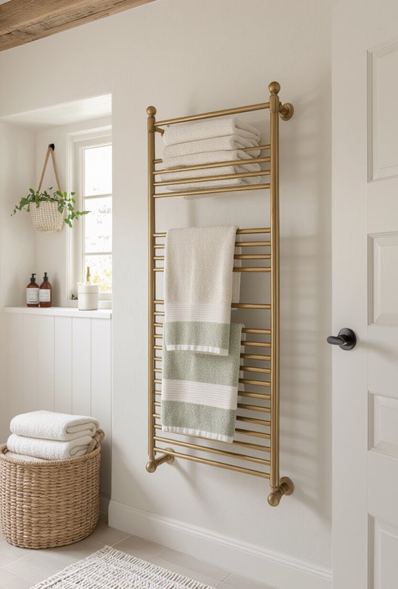 farmhouse spa style heated towels