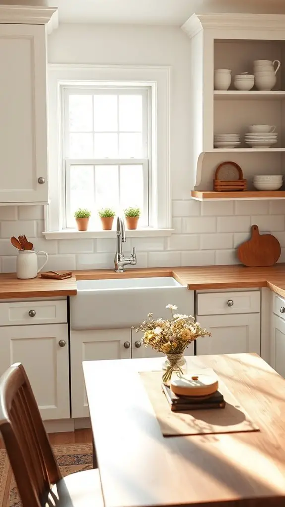 farmhouse white cabinet charm