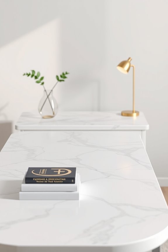 faux marble desk transformation