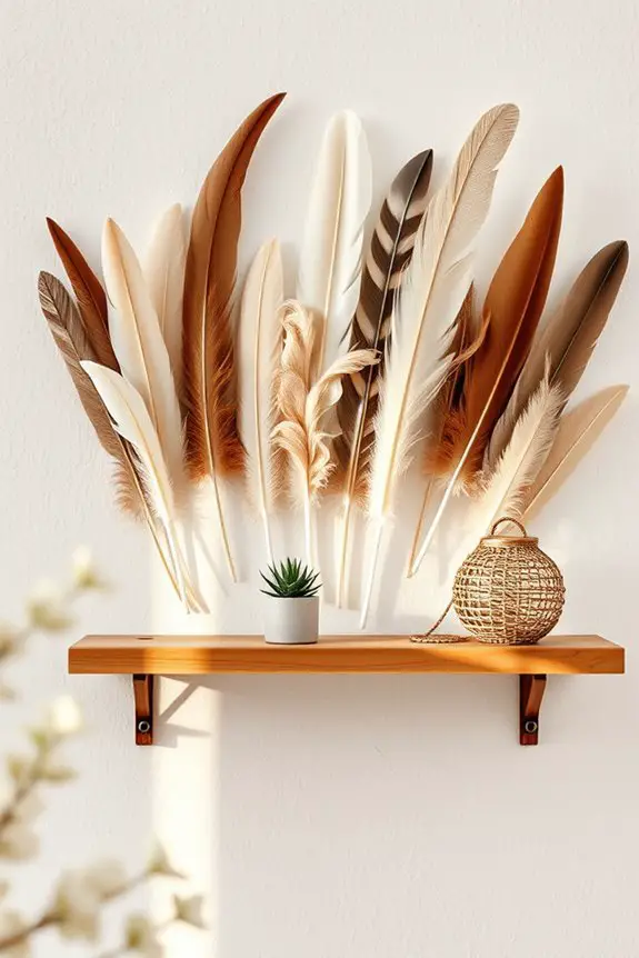 feather art enhances decor