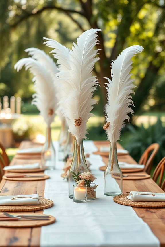 feather centerpieces for decor