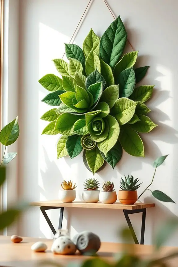 felt plant wall decor