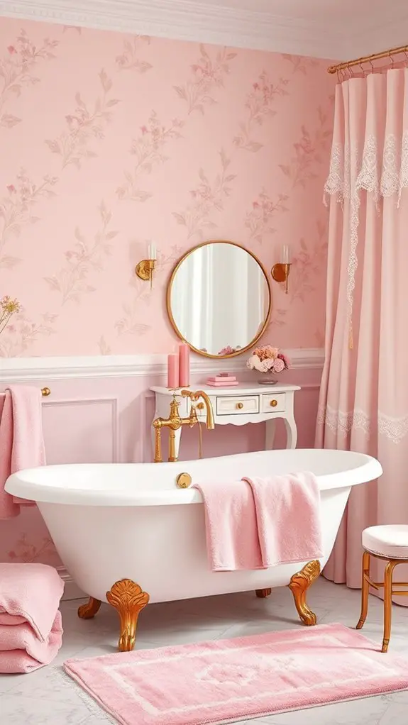 feminine pink bathroom accessories