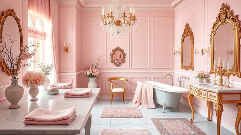 feminine pink bathroom decor