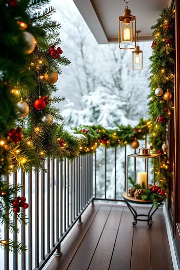 festive balcony decorative garlands