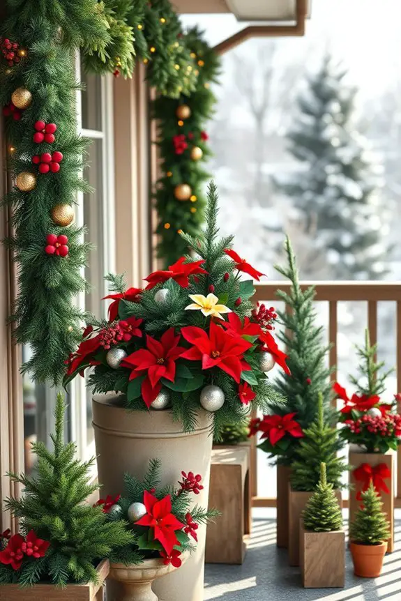 festive balcony planter arrangements