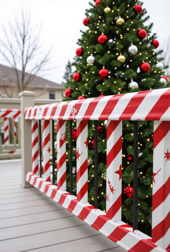 festive balcony railing wraps