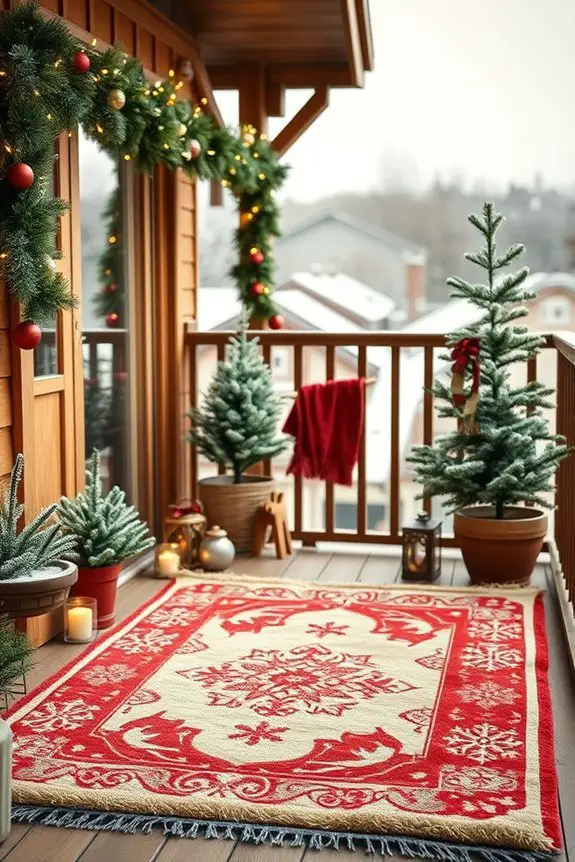 festive balcony rug decor