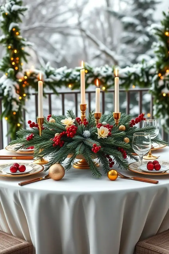 festive balcony table setting
