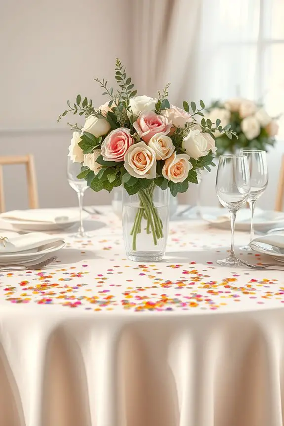 festive confetti table decoration
