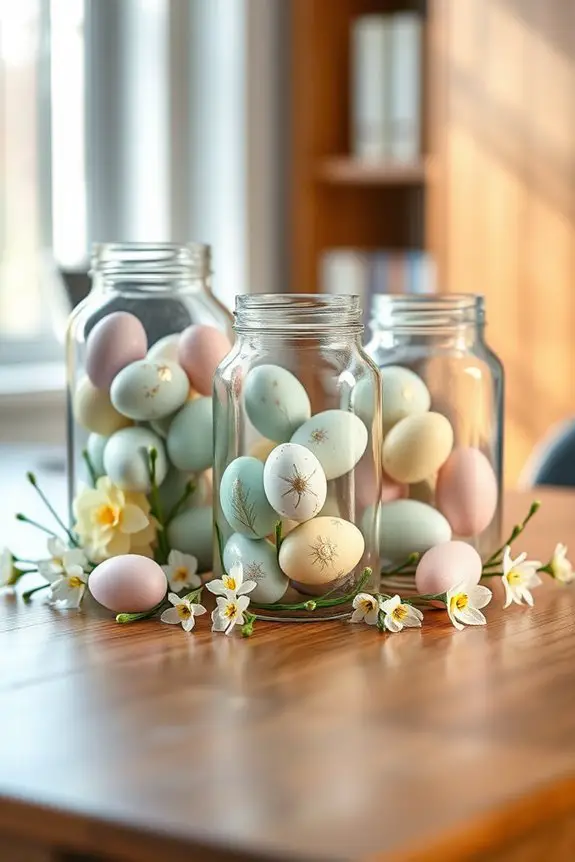 festive decorative easter jars