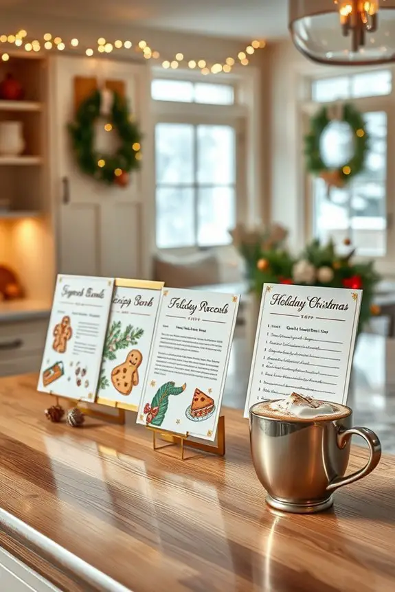 festive decorative recipe cards