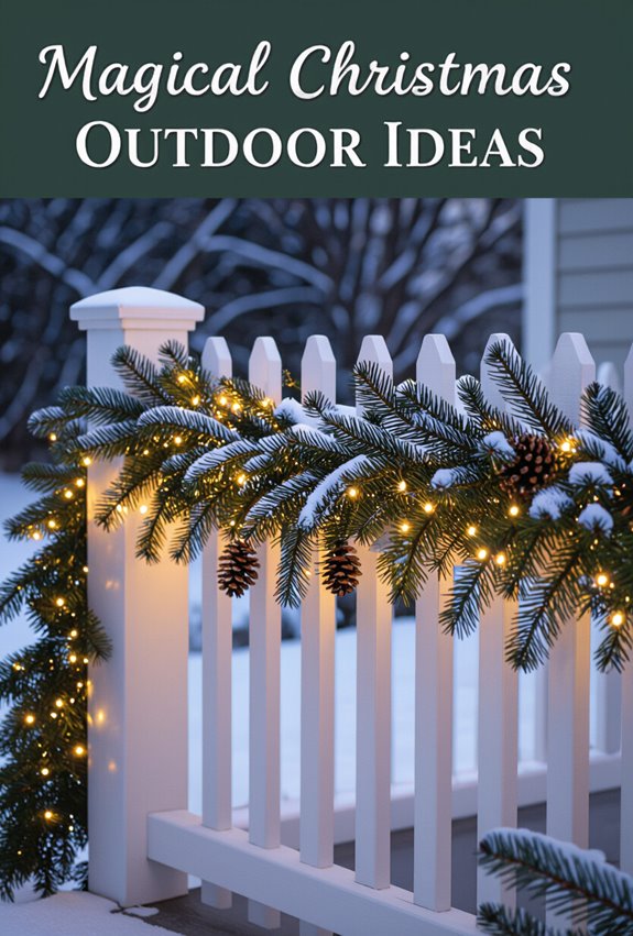 festive evergreen garland installation