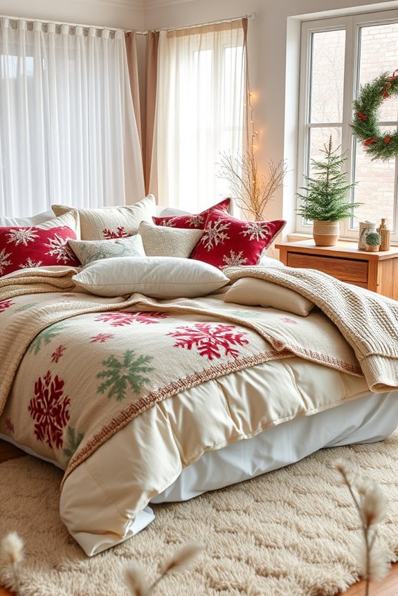 festive holiday bed linens