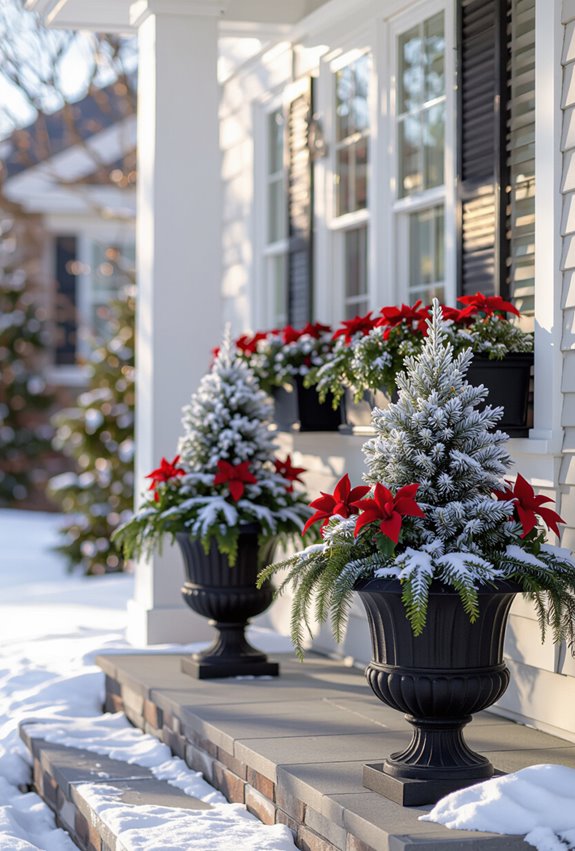 festive holiday planter arrangements