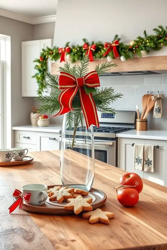 festive kitchen bow decorations