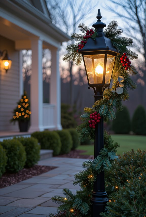 festive lantern post decor