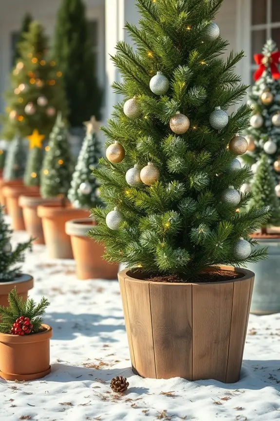 festive outdoor tree displays