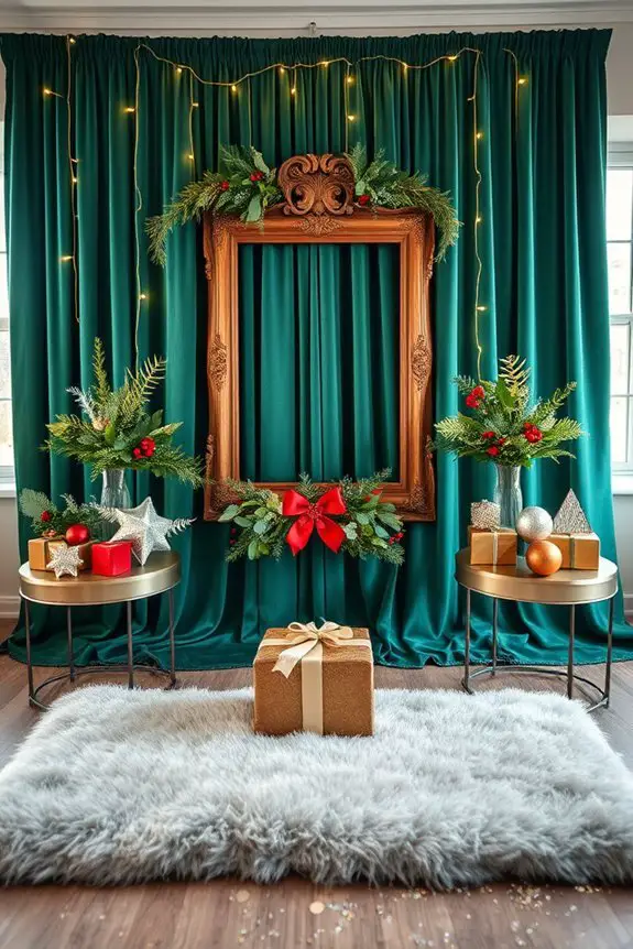 festive photo booth setup
