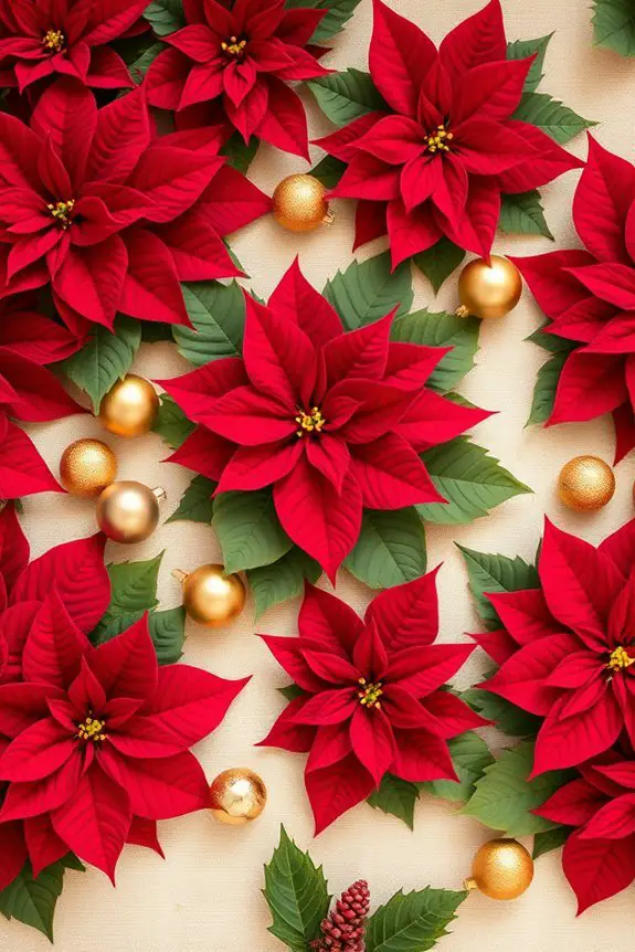 festive poinsettia holiday decor