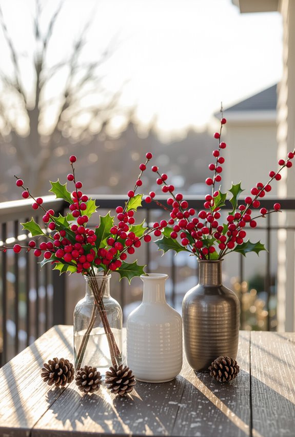 festive red berry arrangements