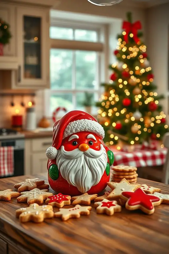 festive santa cookie jar