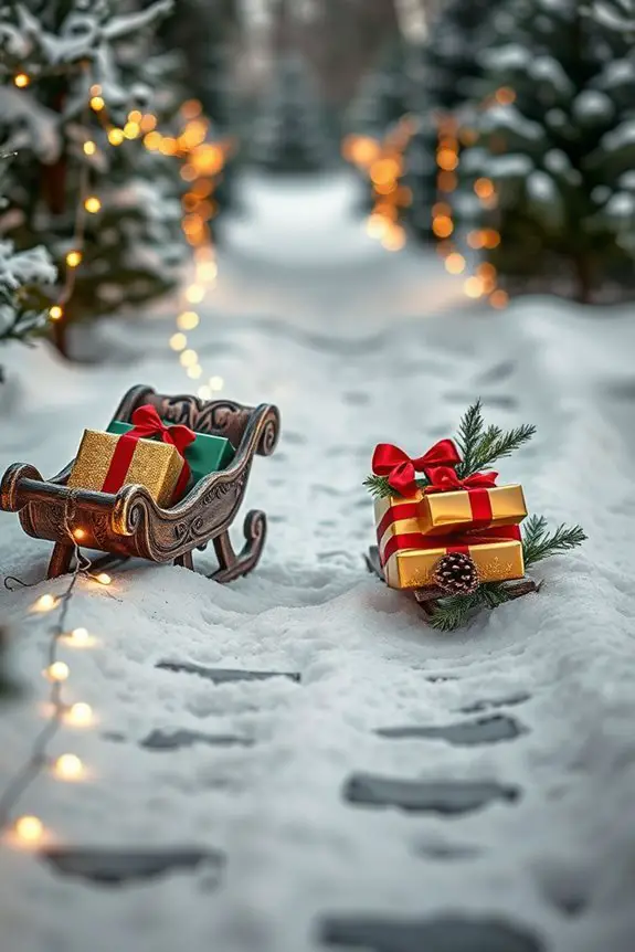 festive sleighs with gifts