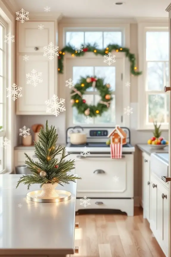 festive snowflake window clings