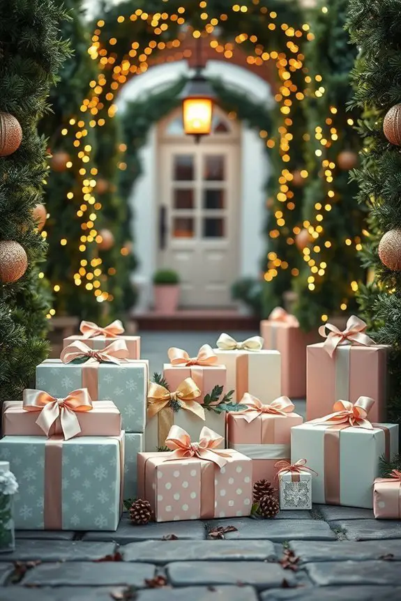 festive walkway gift displays